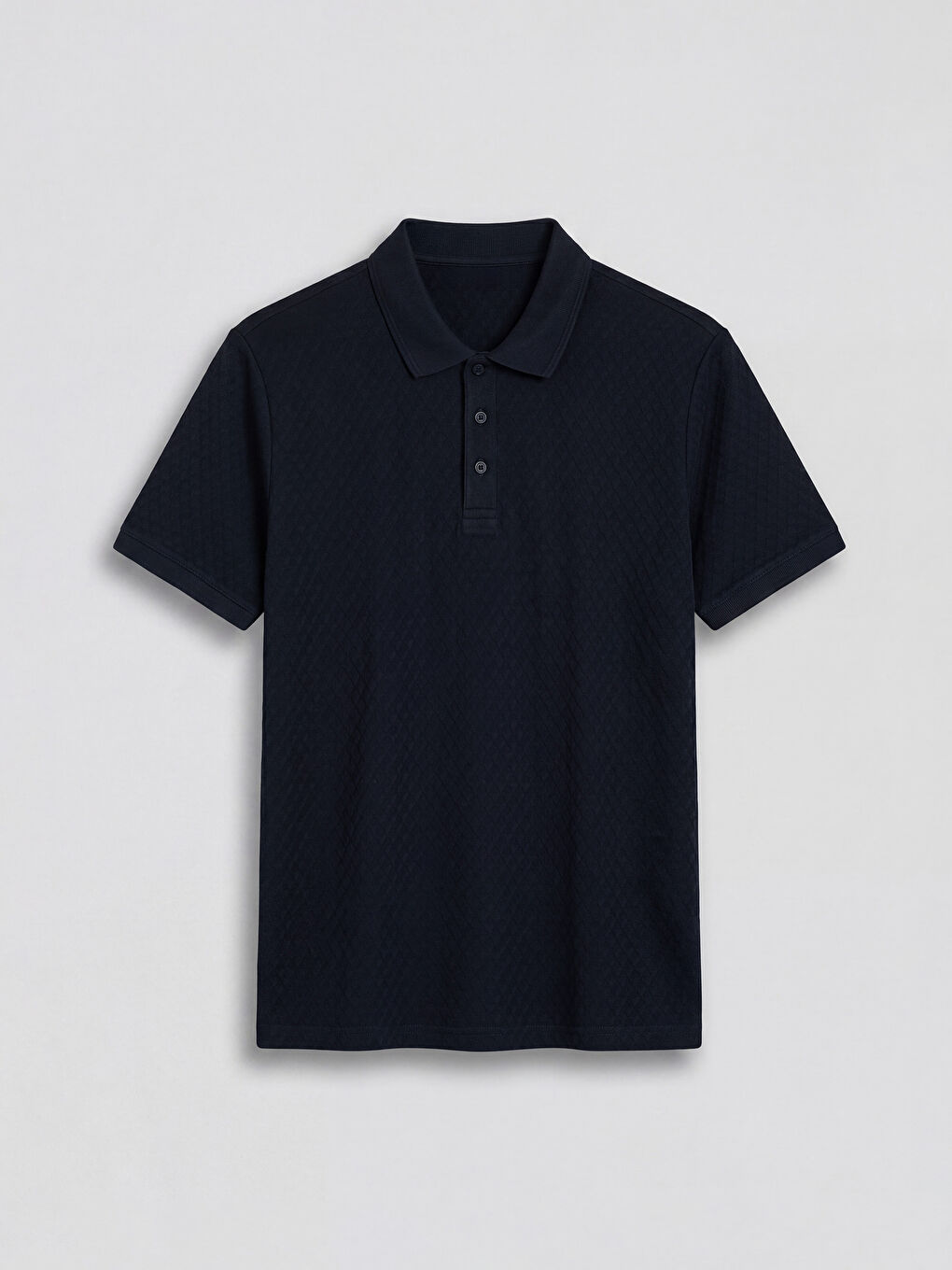 Lacivert Polo Yaka Desenli Erkek Tişört