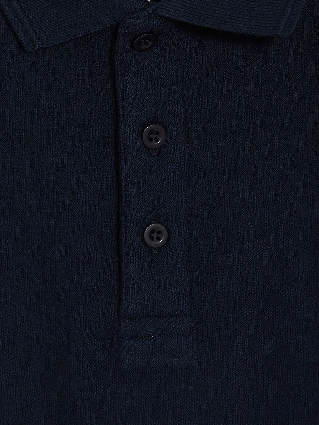 Lacivert Polo Yaka Desenli Erkek Tişört-2