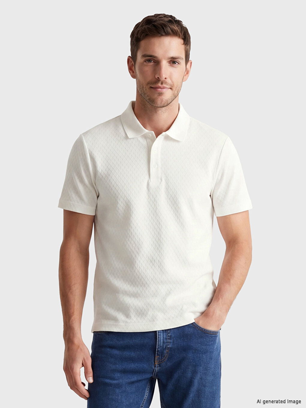 Polo Collar Patterned Men's T-Shirt