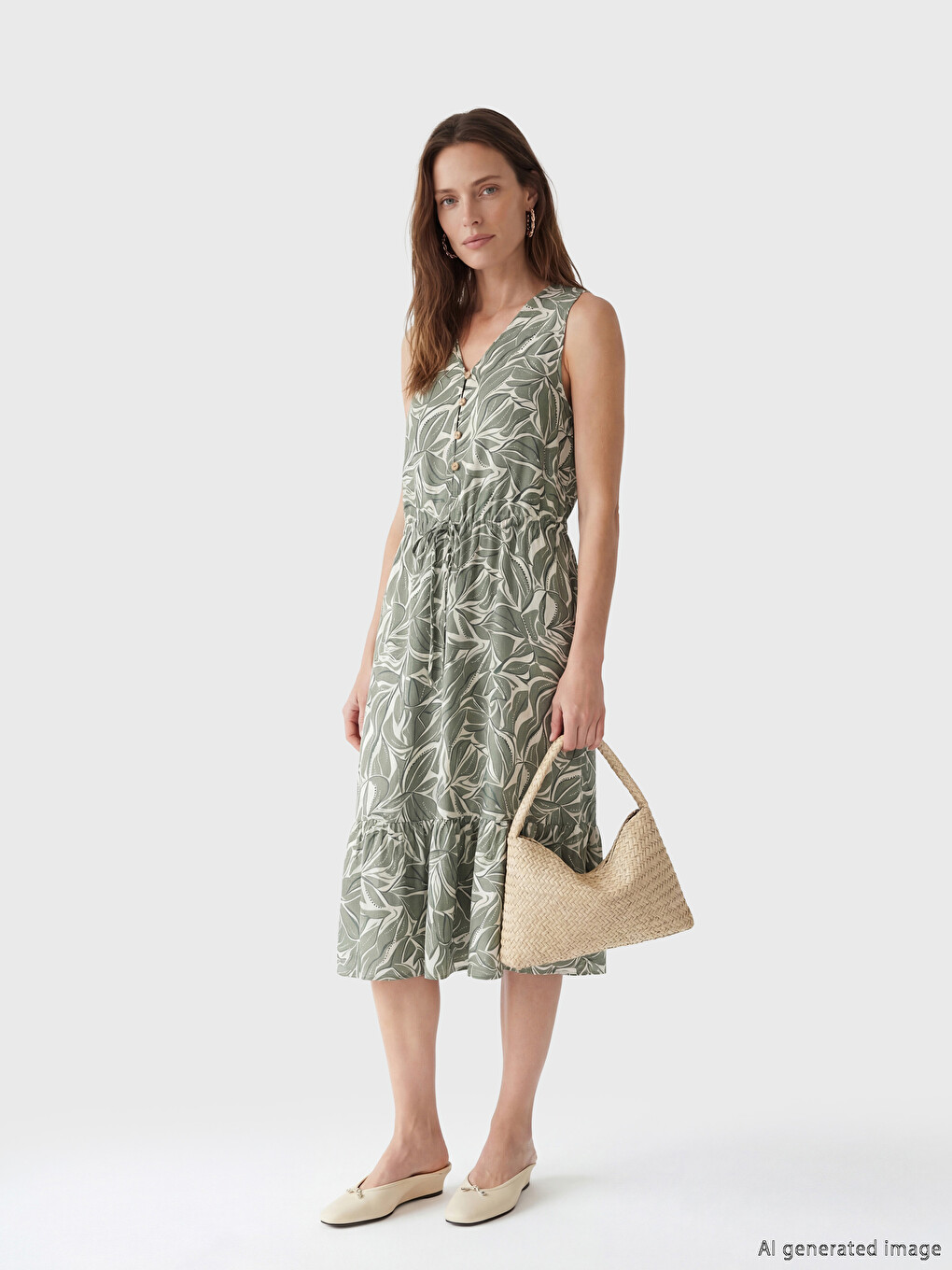 Woman Green Dress