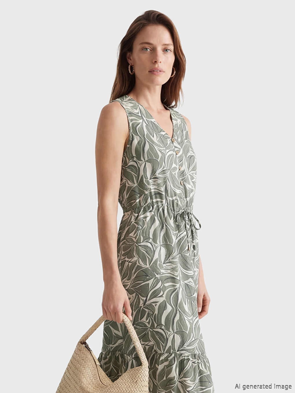 Woman Green Dress-1