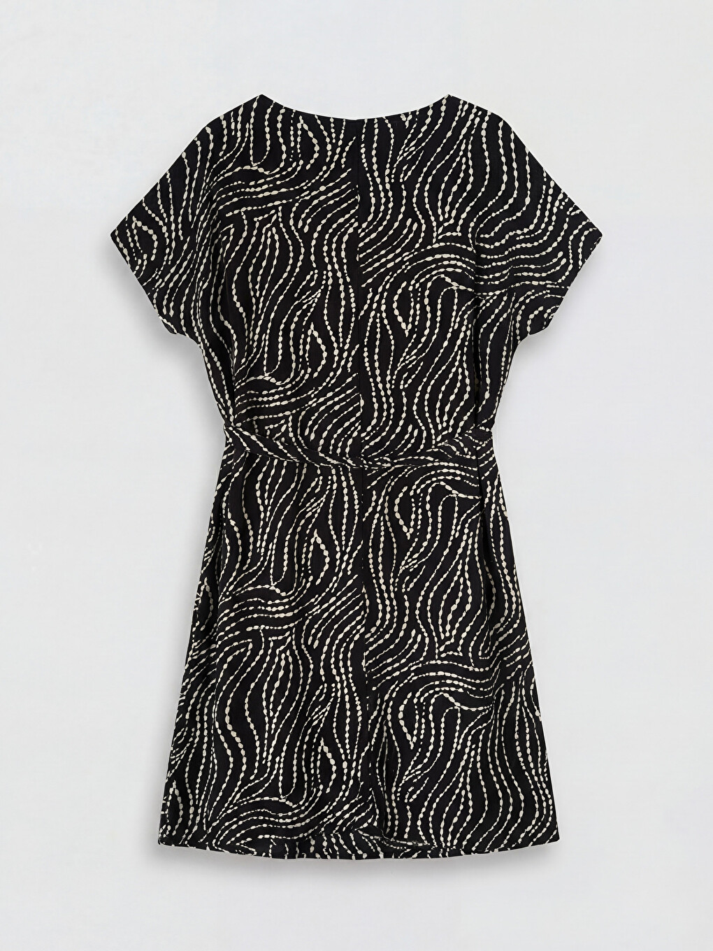 Robe en popeline à motifs à col rond coupe A-5