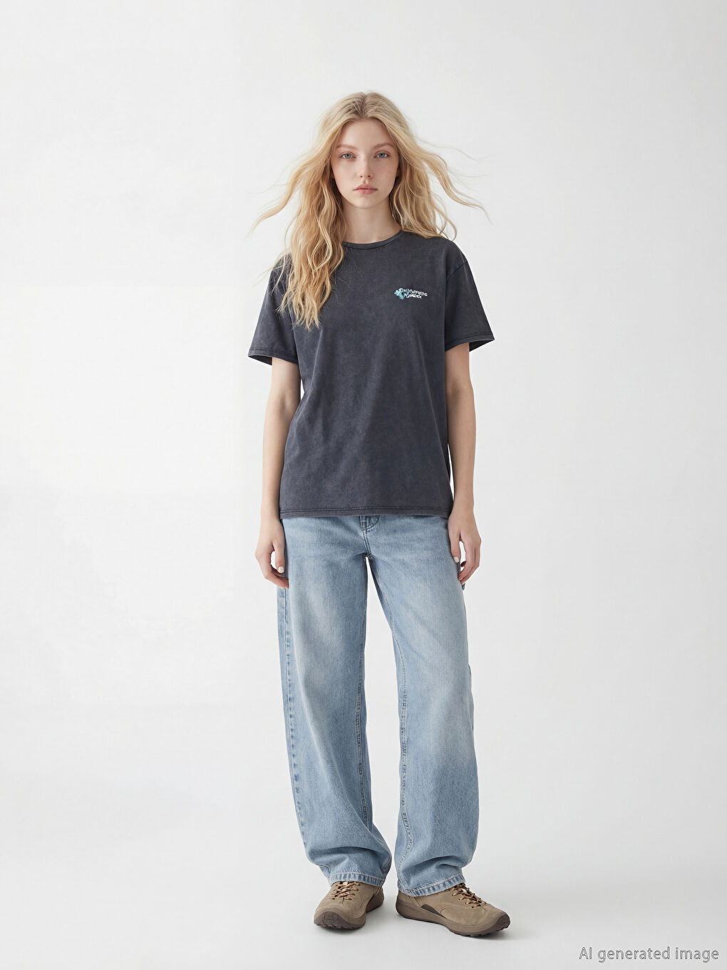 Crew Neck Printed Women's T-Shirt-1