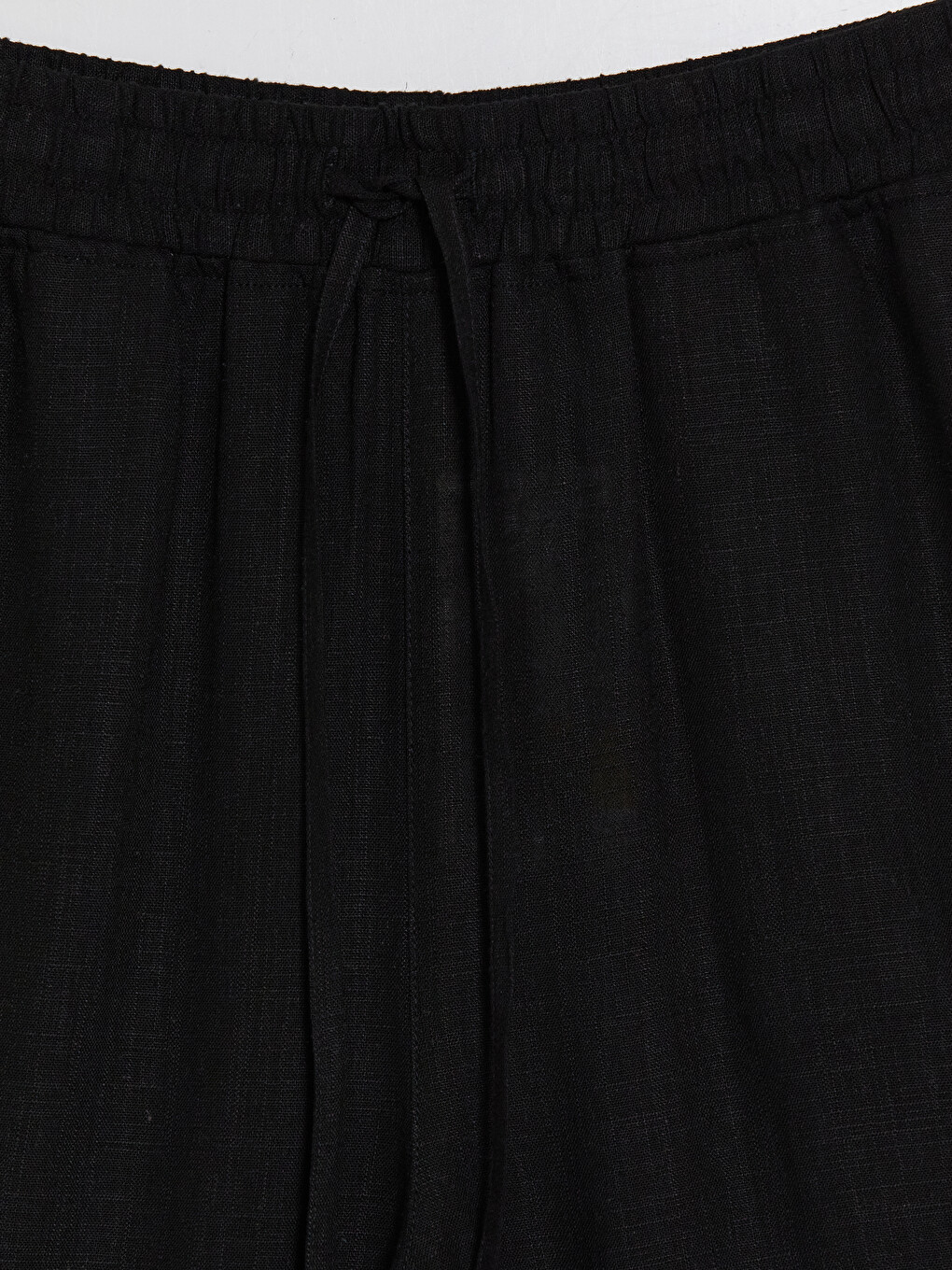 Elastic Waist Linen Blend Women's Trousers-5