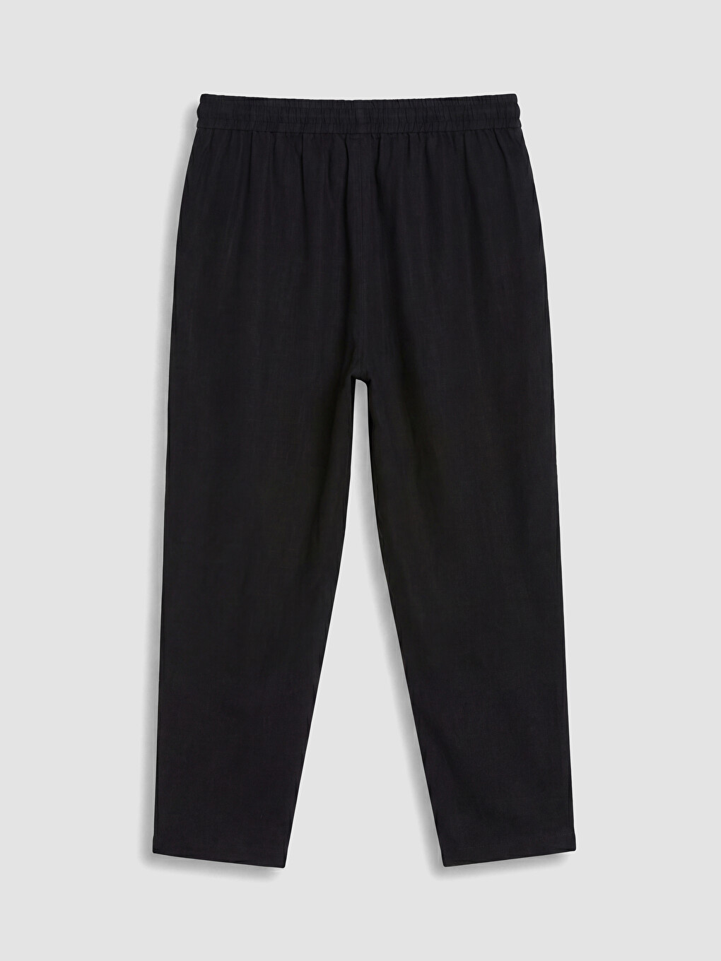 Elastic Waist Linen Blend Women's Trousers-6