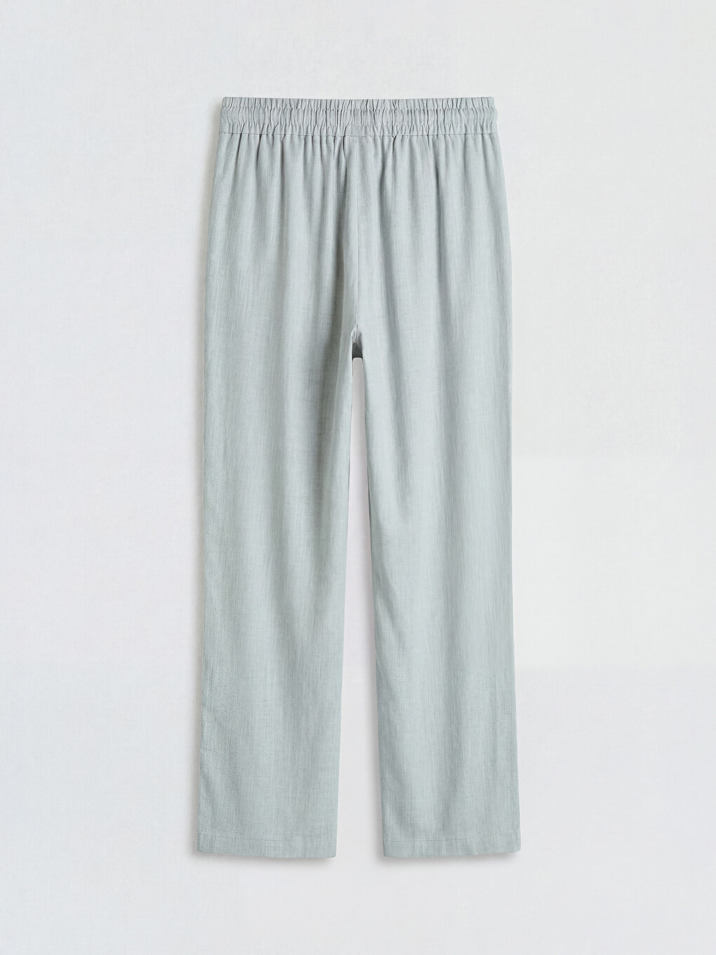 Elastic Waist Linen Blend Women's Trousers-4