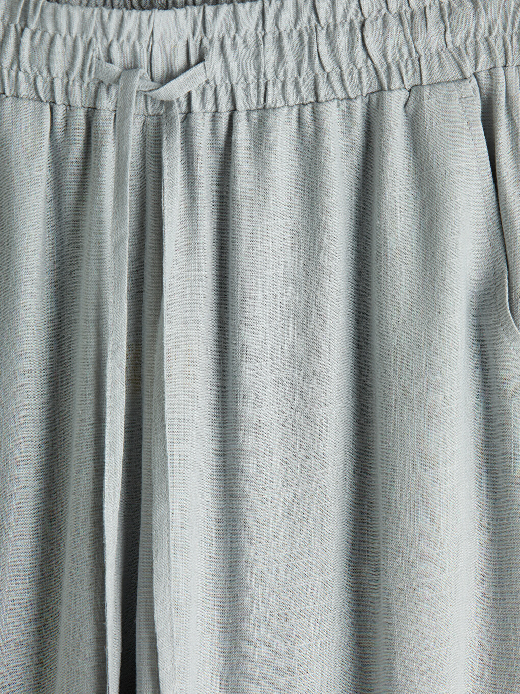 Elastic Waist Linen Blend Women's Trousers-5