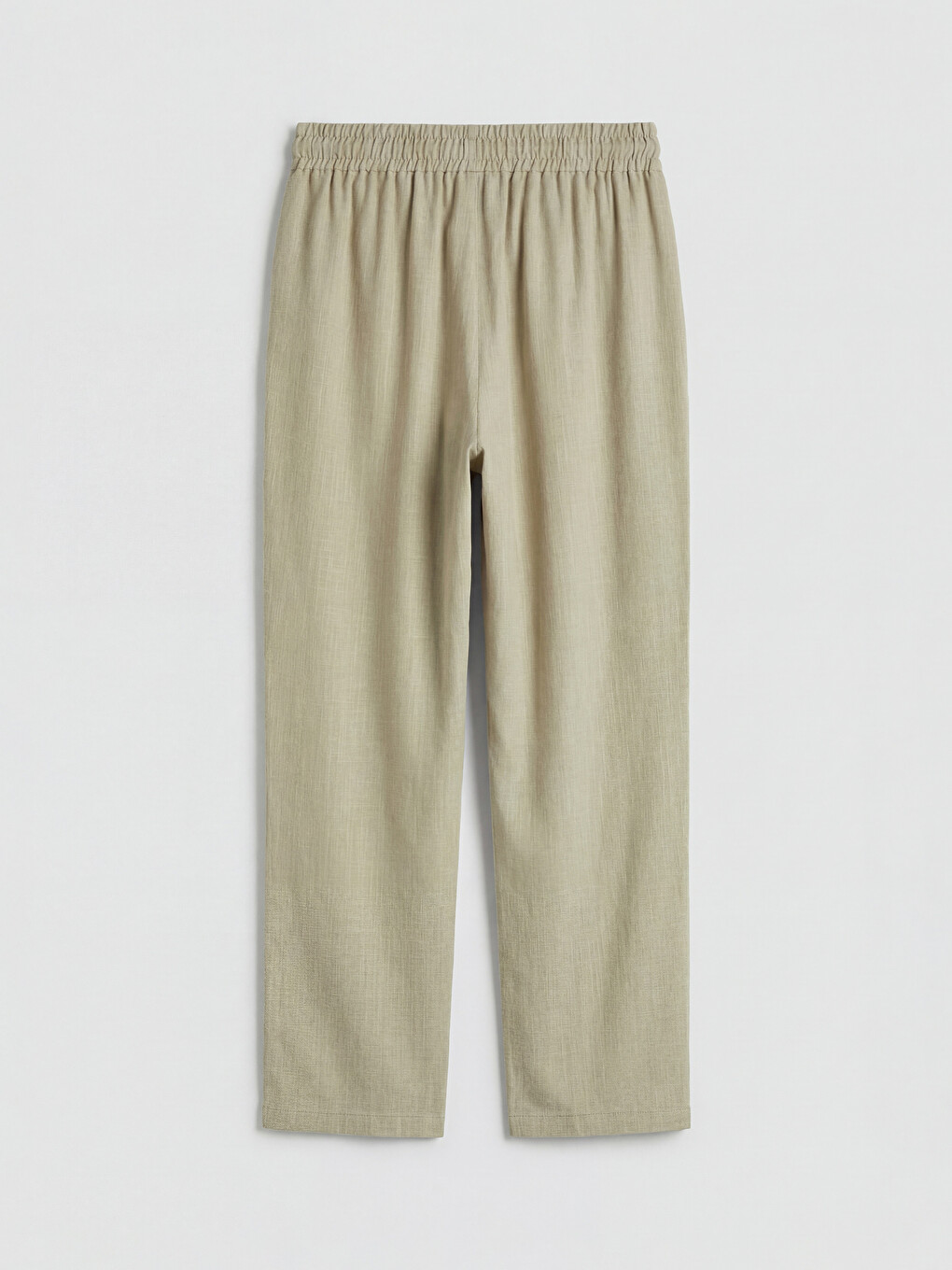 Elastic Waist Linen Blend Women's Trousers-5