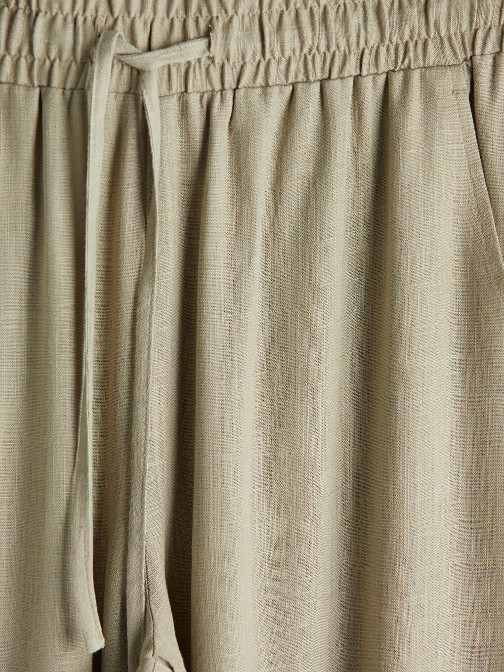 Elastic Waist Linen Blend Women's Trousers-6