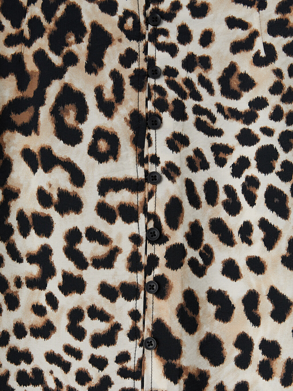 Düğmeli Leopar Desenli A Kesim Etek-2