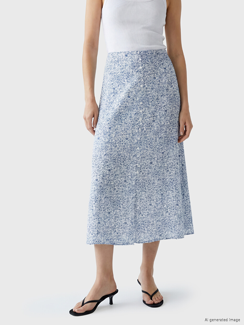 Woman Blue Skirt-1
