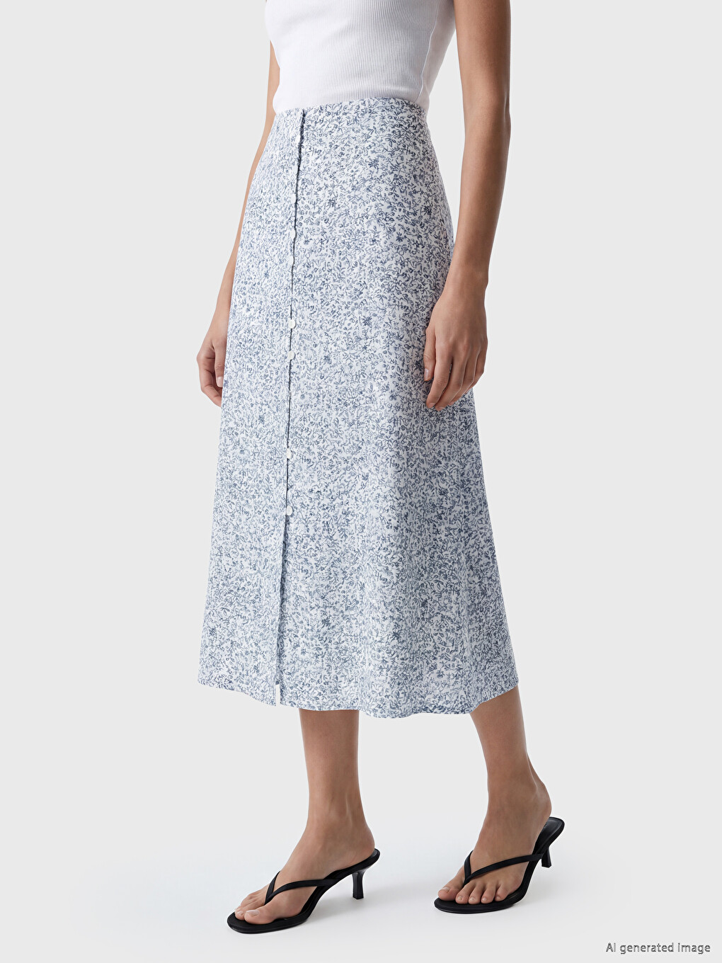 Woman Blue Skirt-2