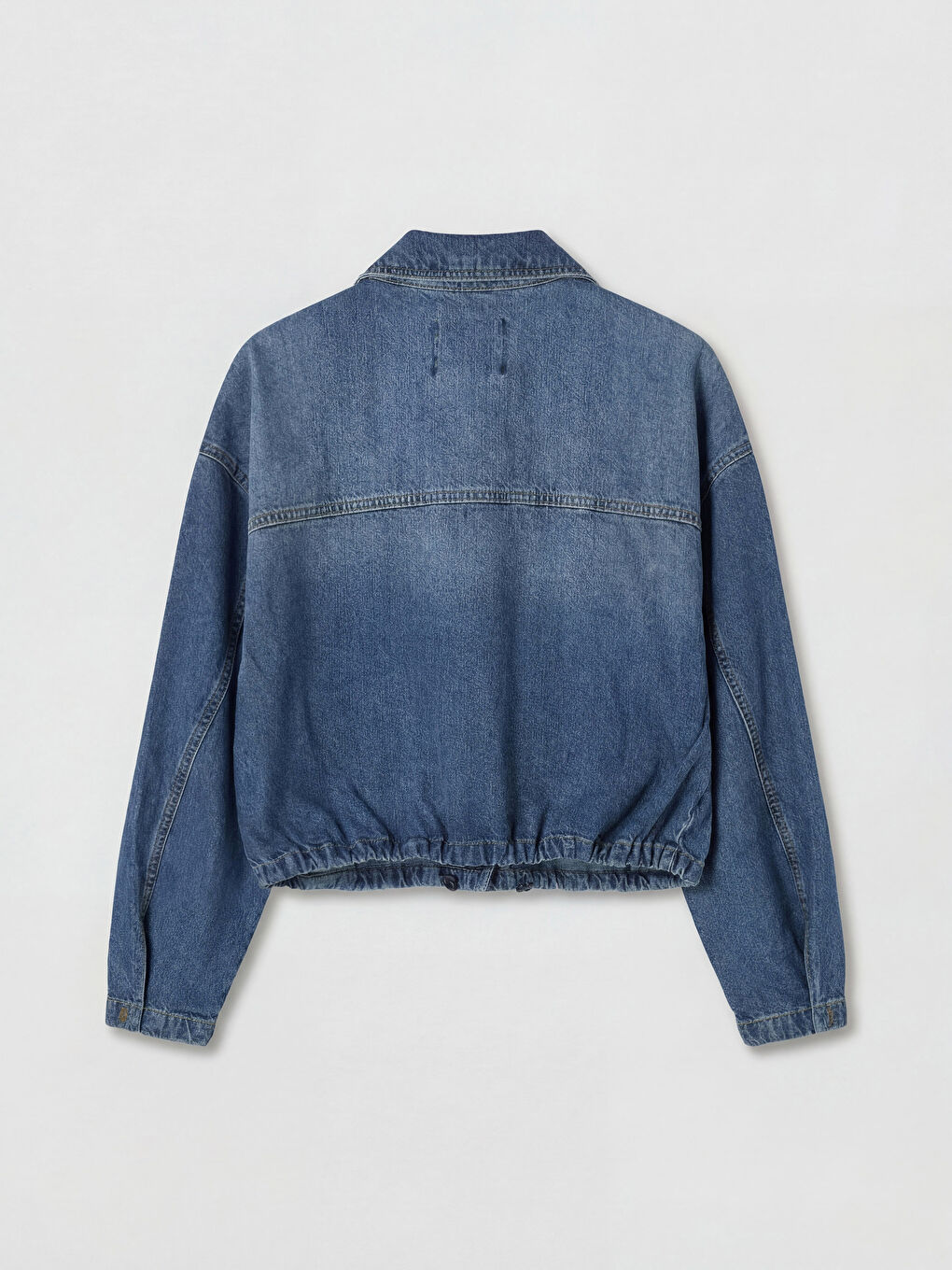 İndigo Gömlek Yaka Kadın Jean Ceket-1