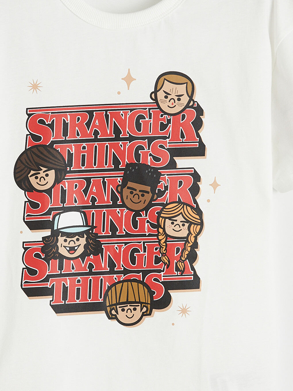 Tricou băieți cu guler rotund și imprimeu Stranger Things-4