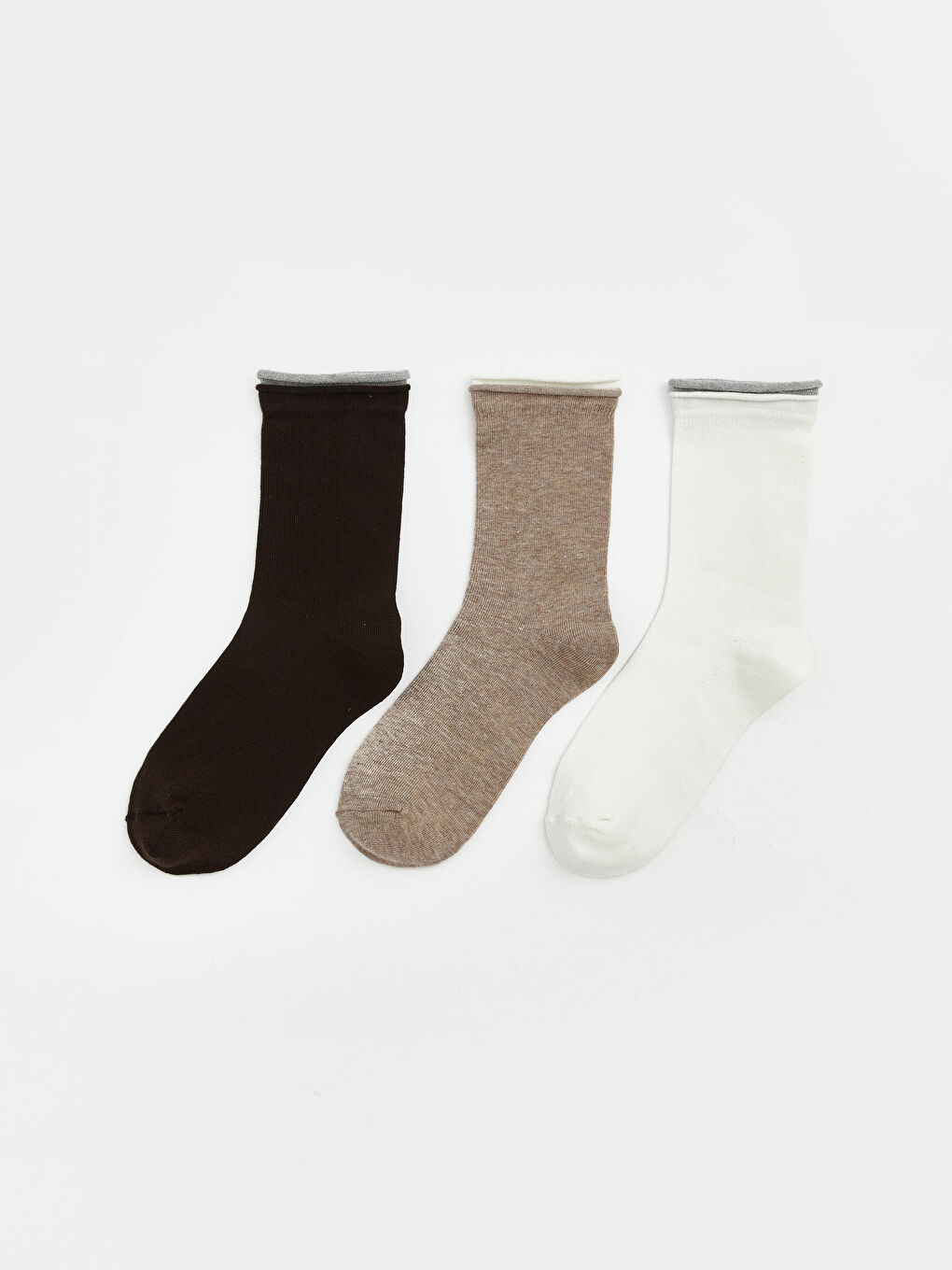 Kahverengi Kadın Soket Çorap 3'lü