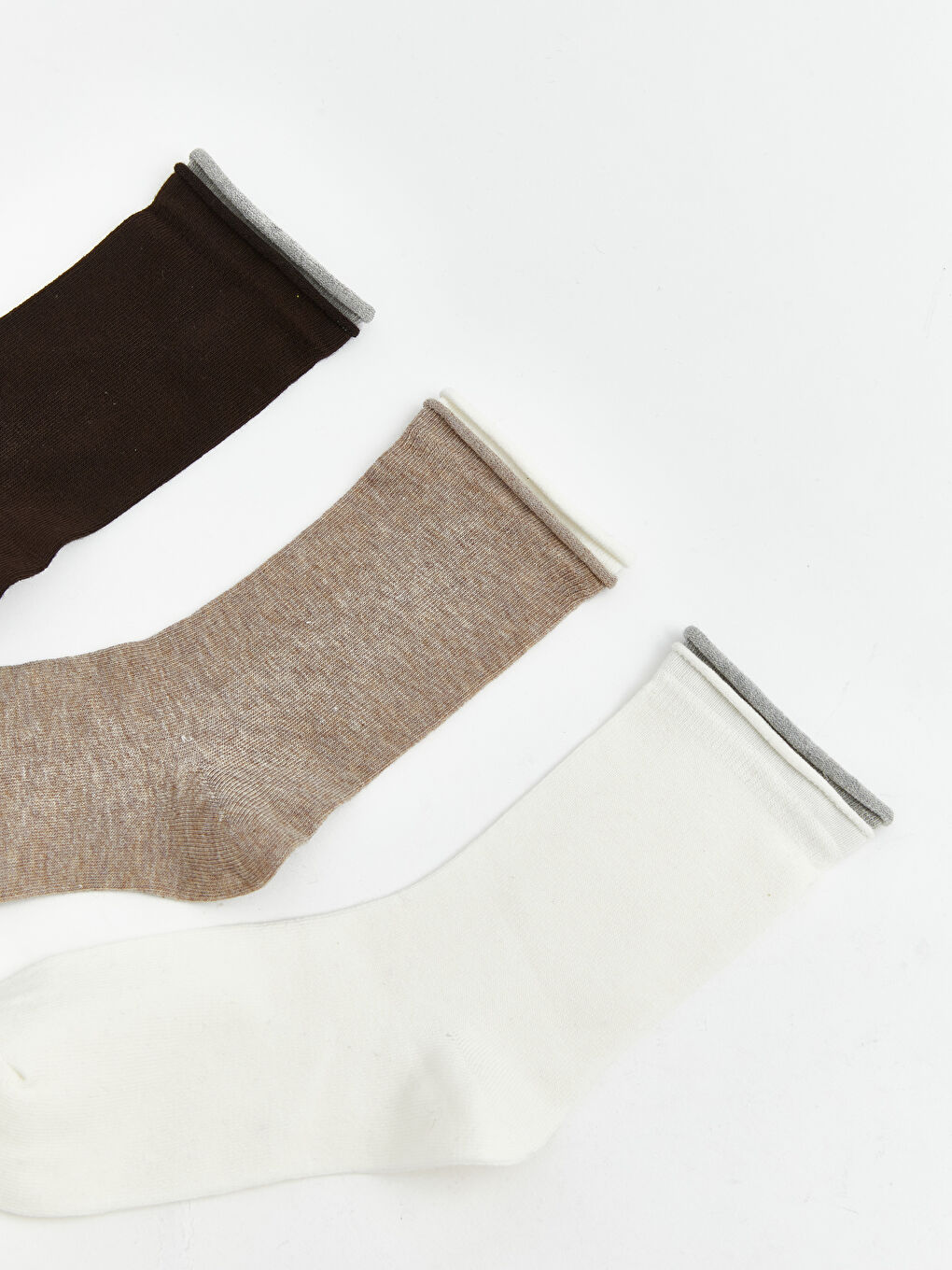 Kahverengi Kadın Soket Çorap 3'lü-1