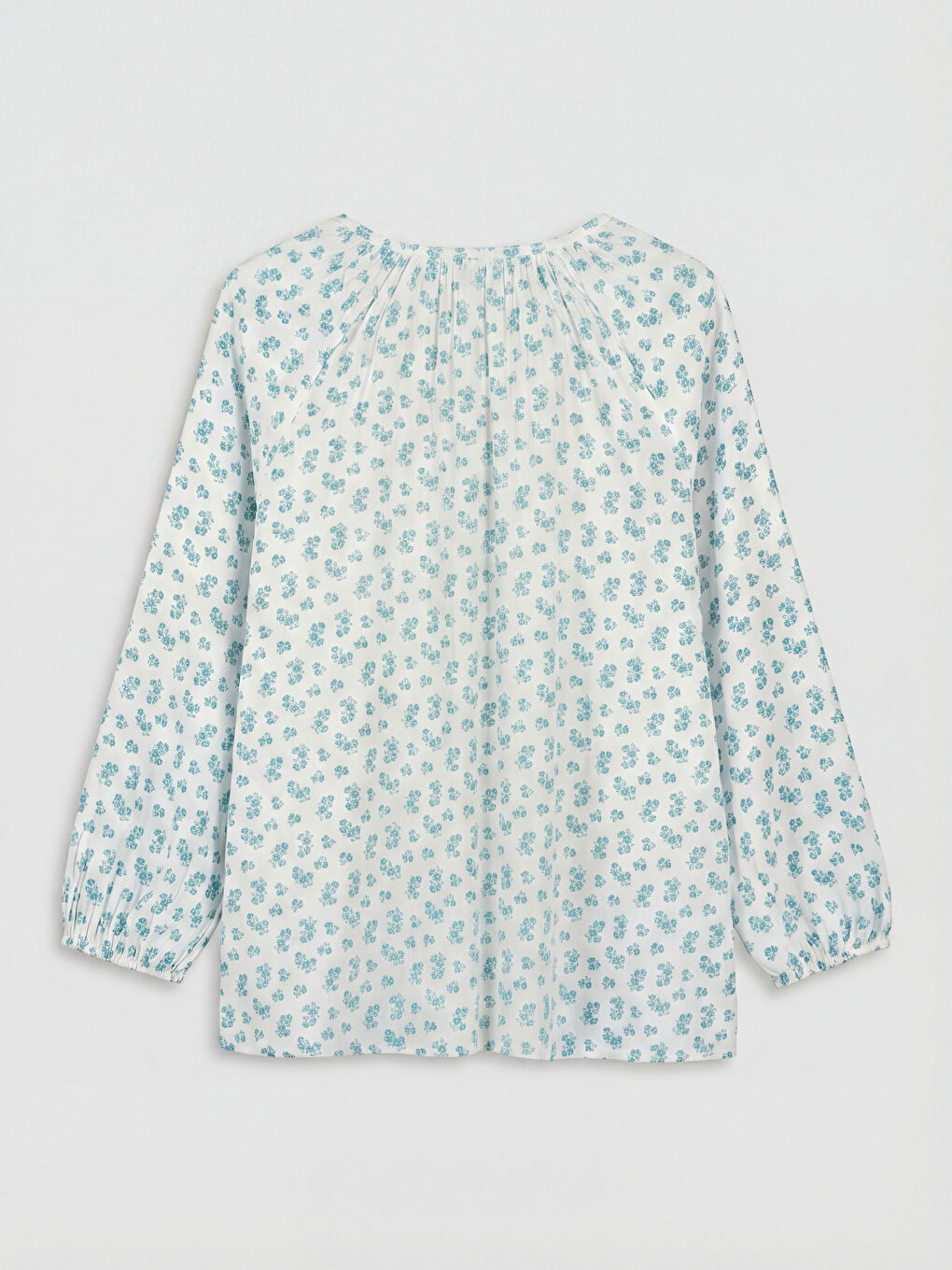 Yeşil Bisiklet Yaka Çiçekli Kız Çocuk Bluz-1