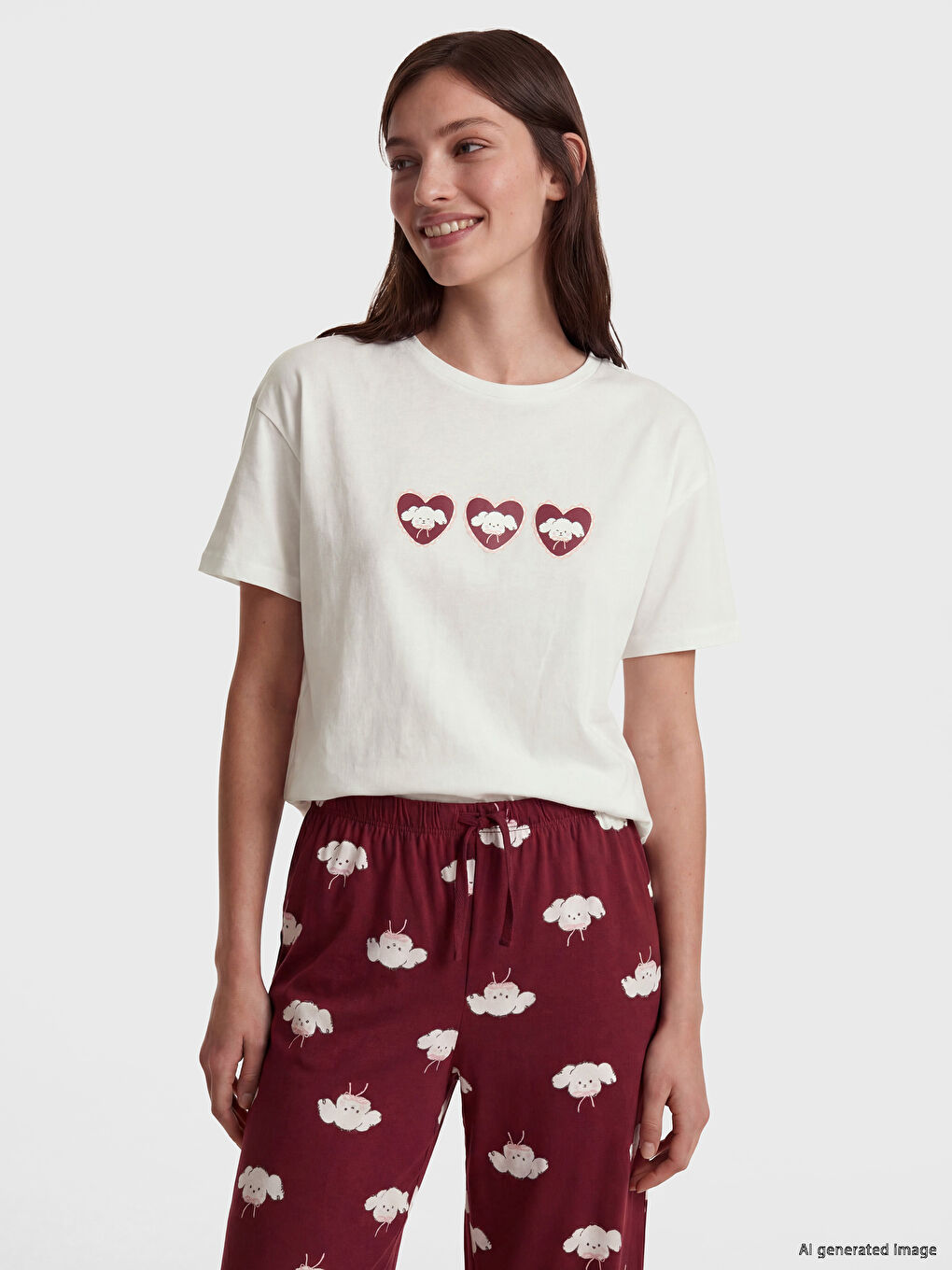 Crew Neck Printed Women's Capri Pyjamas Set-1