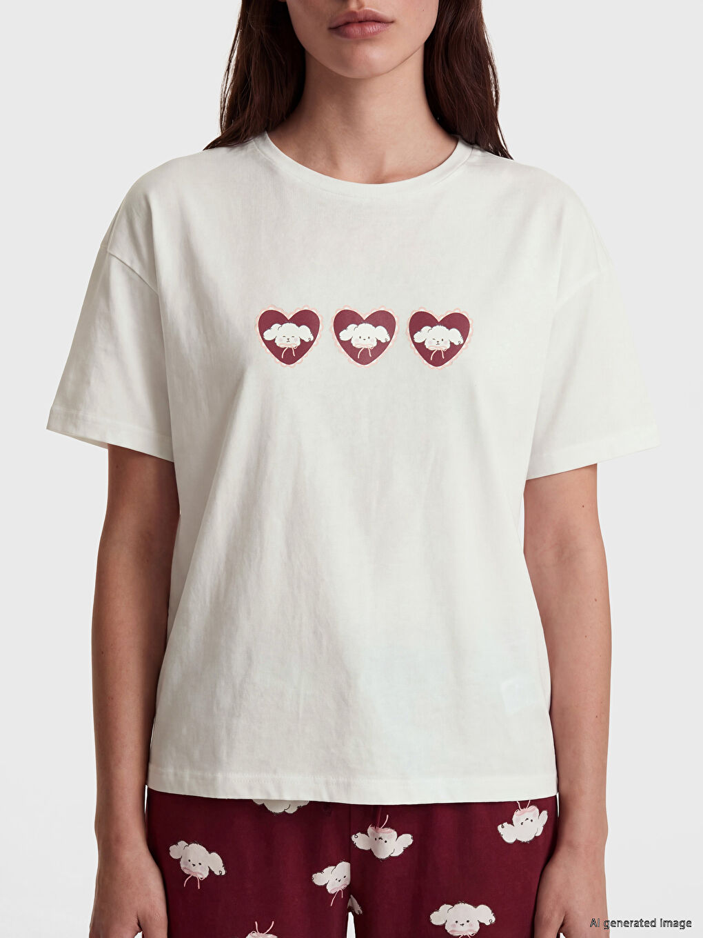 Crew Neck Printed Women's Capri Pyjamas Set-2