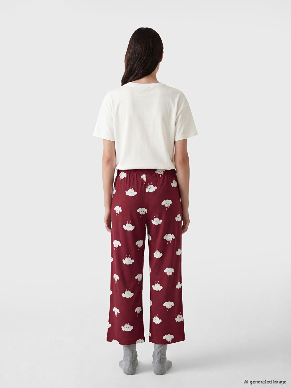 Crew Neck Printed Women's Capri Pyjamas Set-3