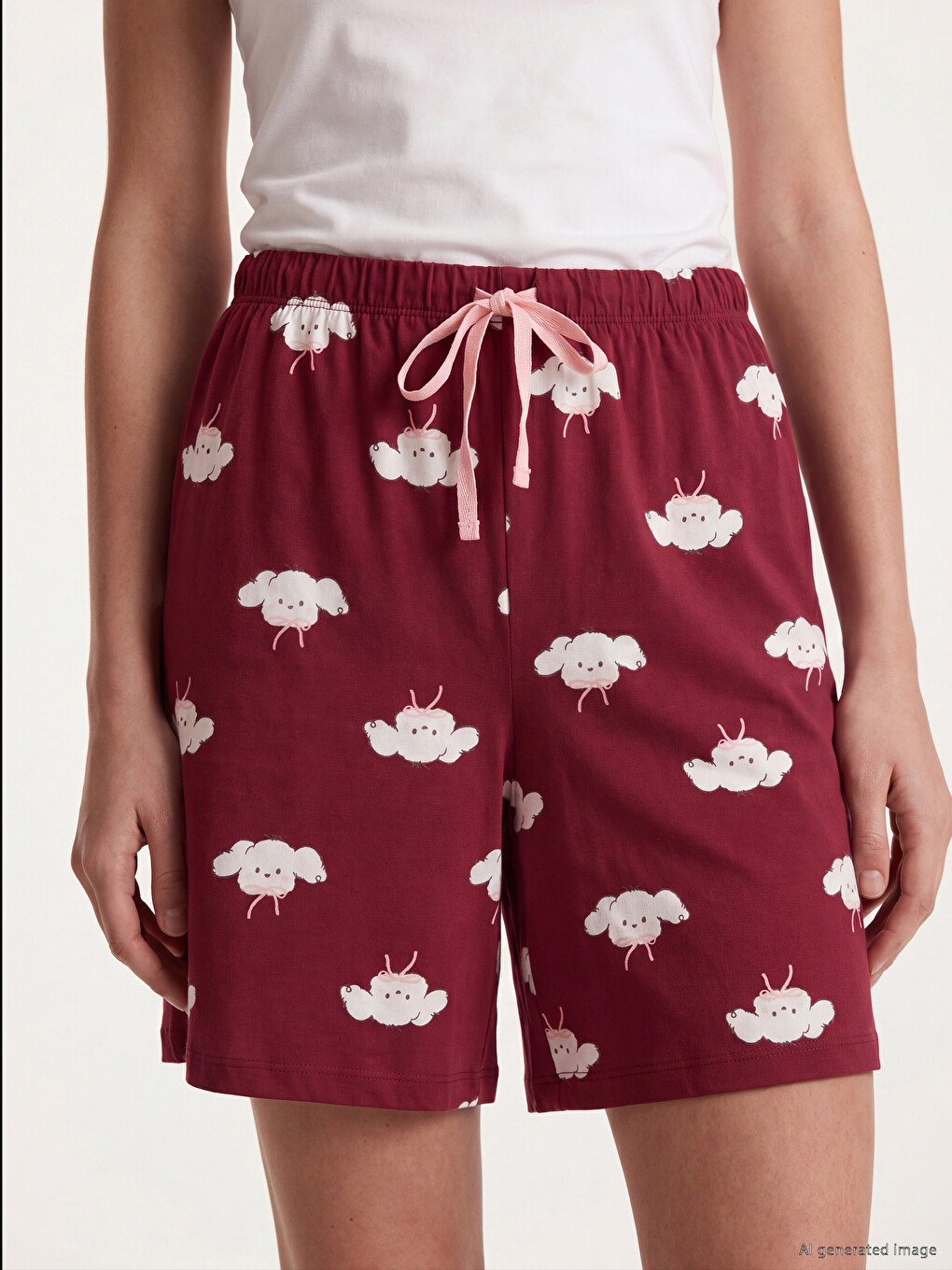 Ekru Desenli Kadın Pijama Altı 2'li-2