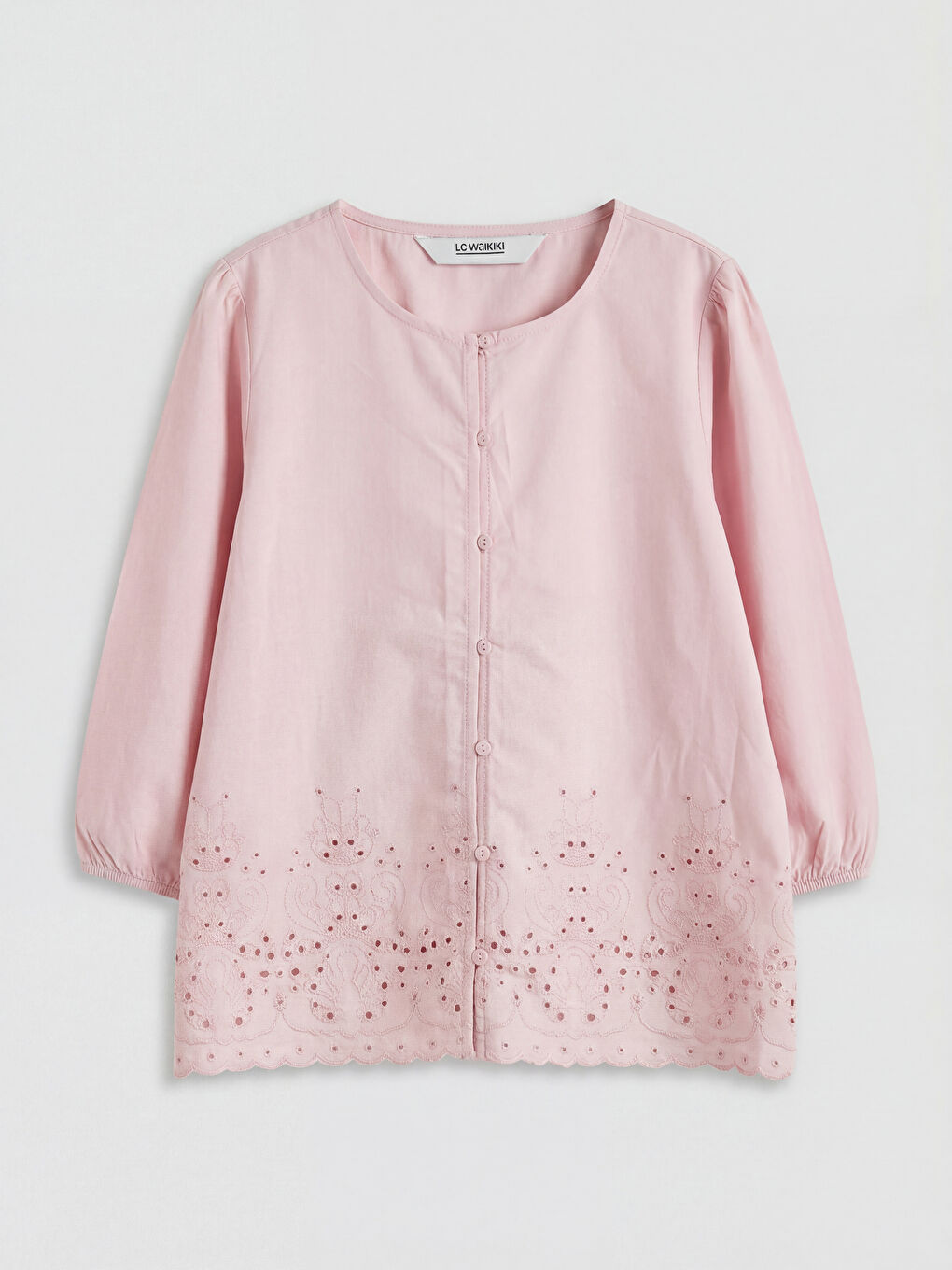 Pembe Fisto Detaylı Kız Çocuk Gömlek