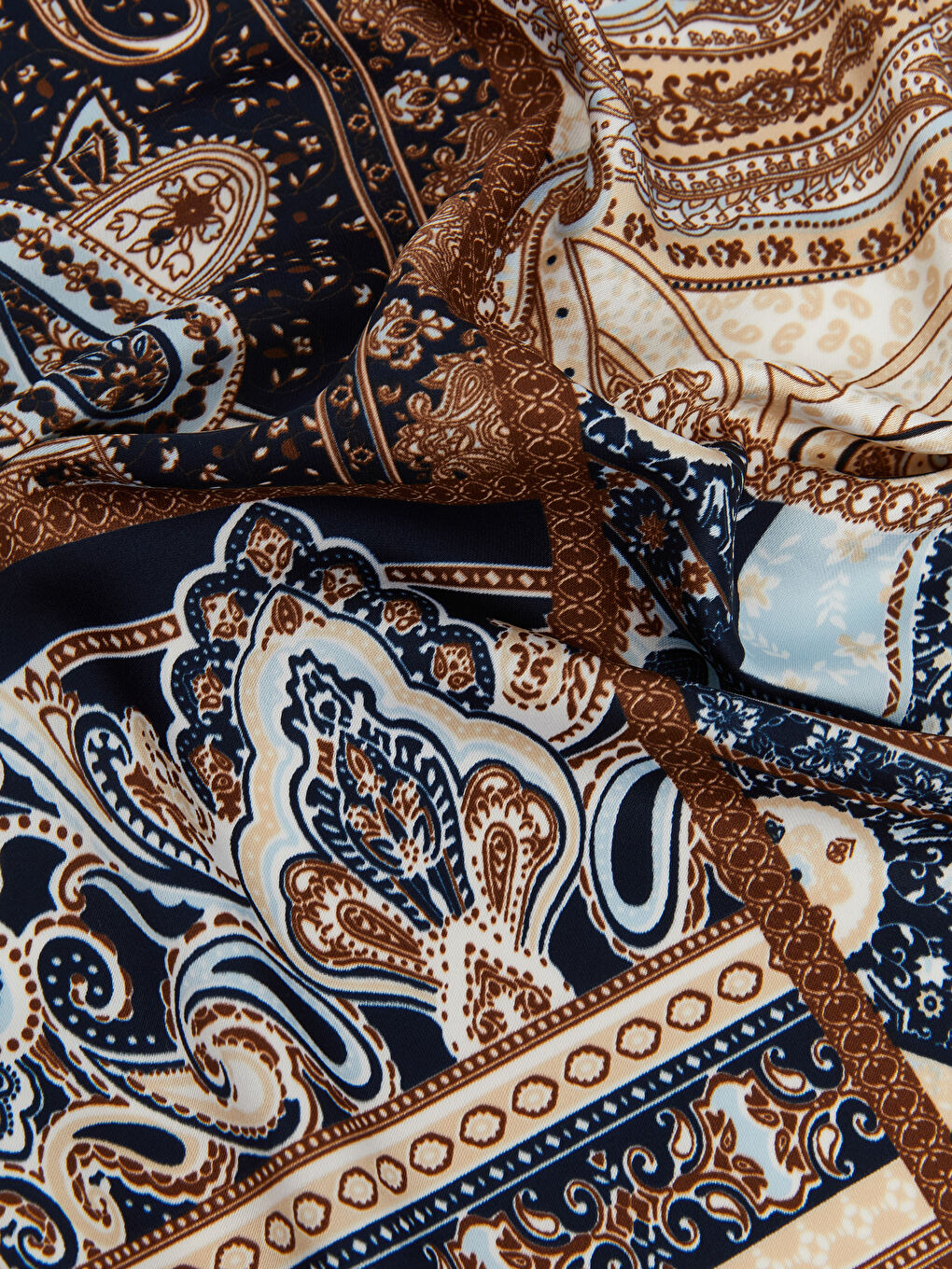 Kahverengi Desenli Kadın Fular 2'li-5