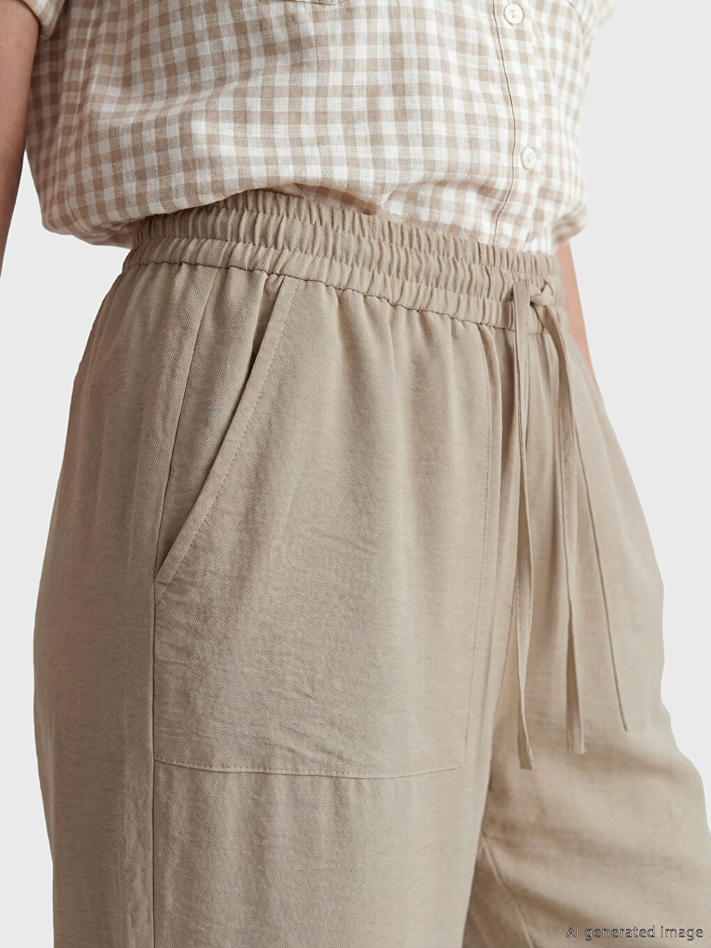 Elastični Struk Opušteni Kroj Ženske Pantalone-2