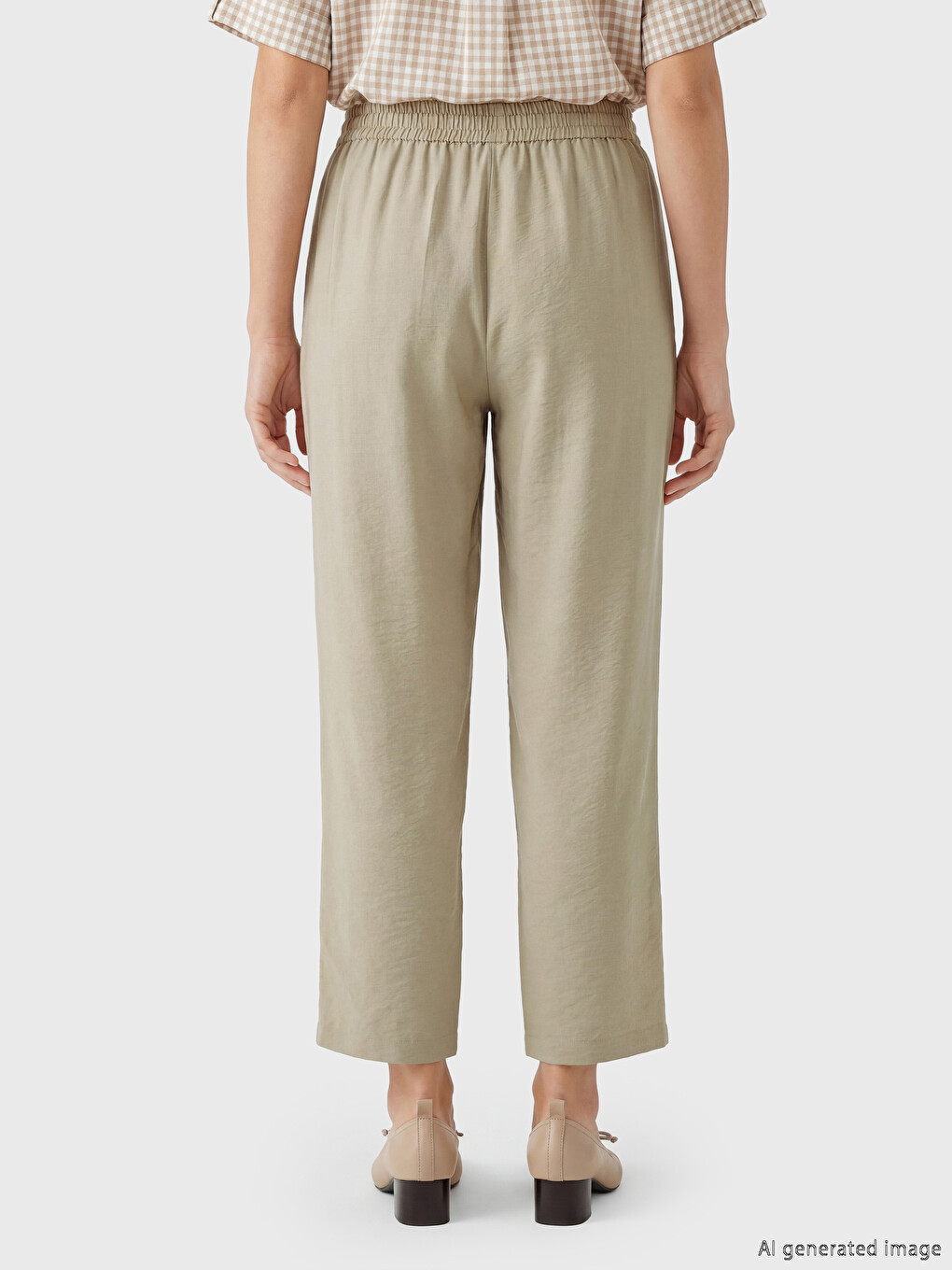 Elastični Struk Opušteni Kroj Ženske Pantalone-3