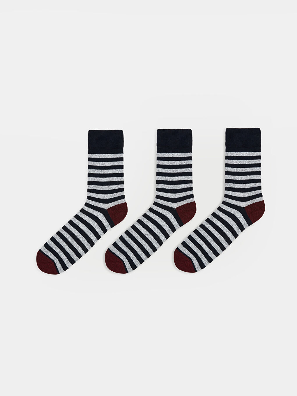Karışık Çizgili Erkek Soket Çorap 3'lü