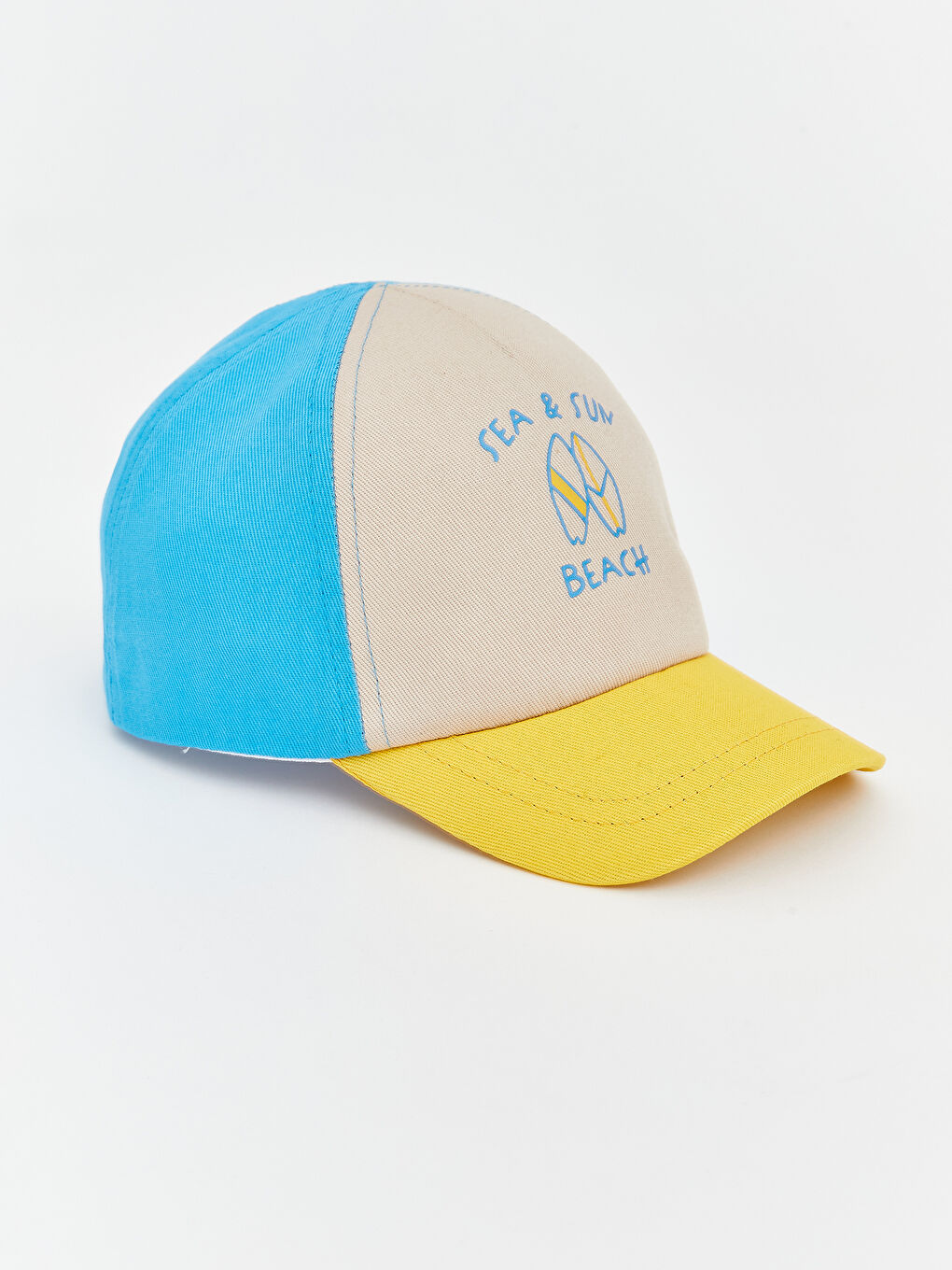 Bej Baskılı Erkek Çocuk Kep Şapka-1