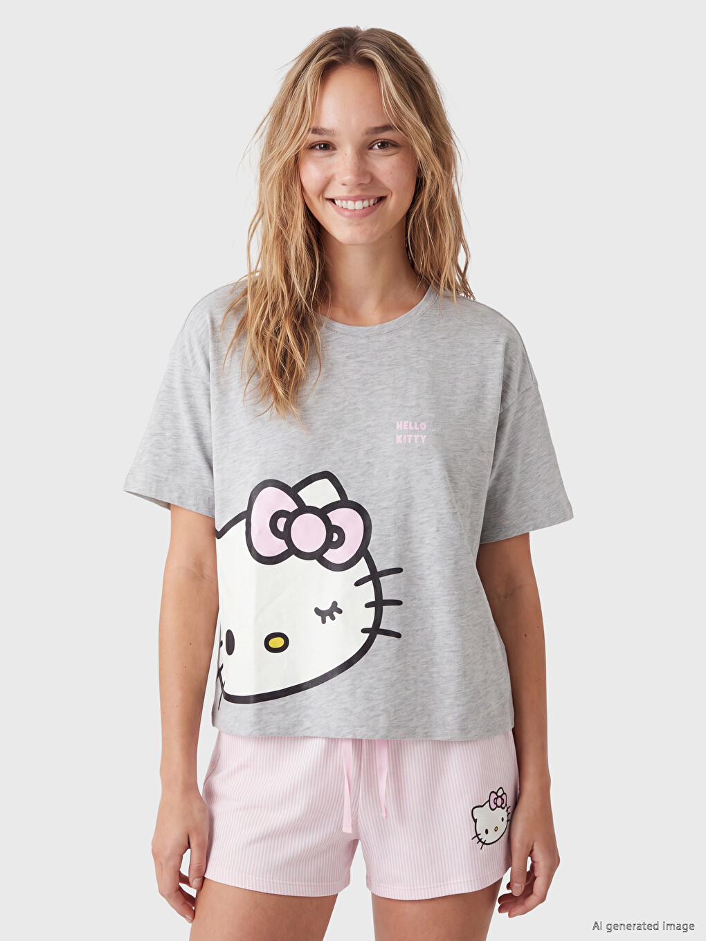 Hello Kitty Štampani Kratki Pidžama Set Za Žene-1