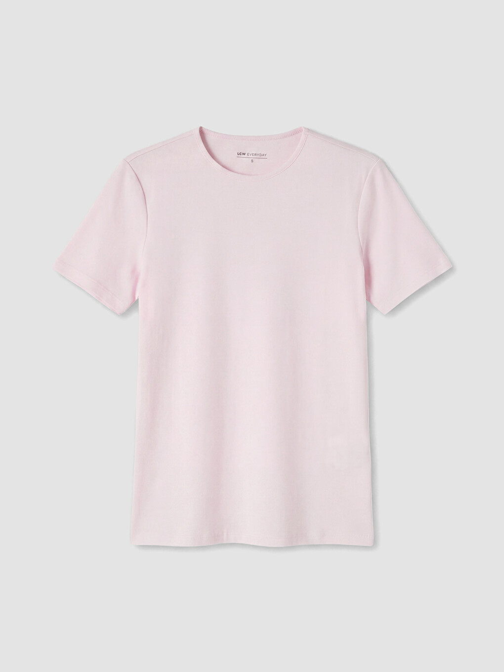Pembe Bisiklet Yaka Kadın Tişört