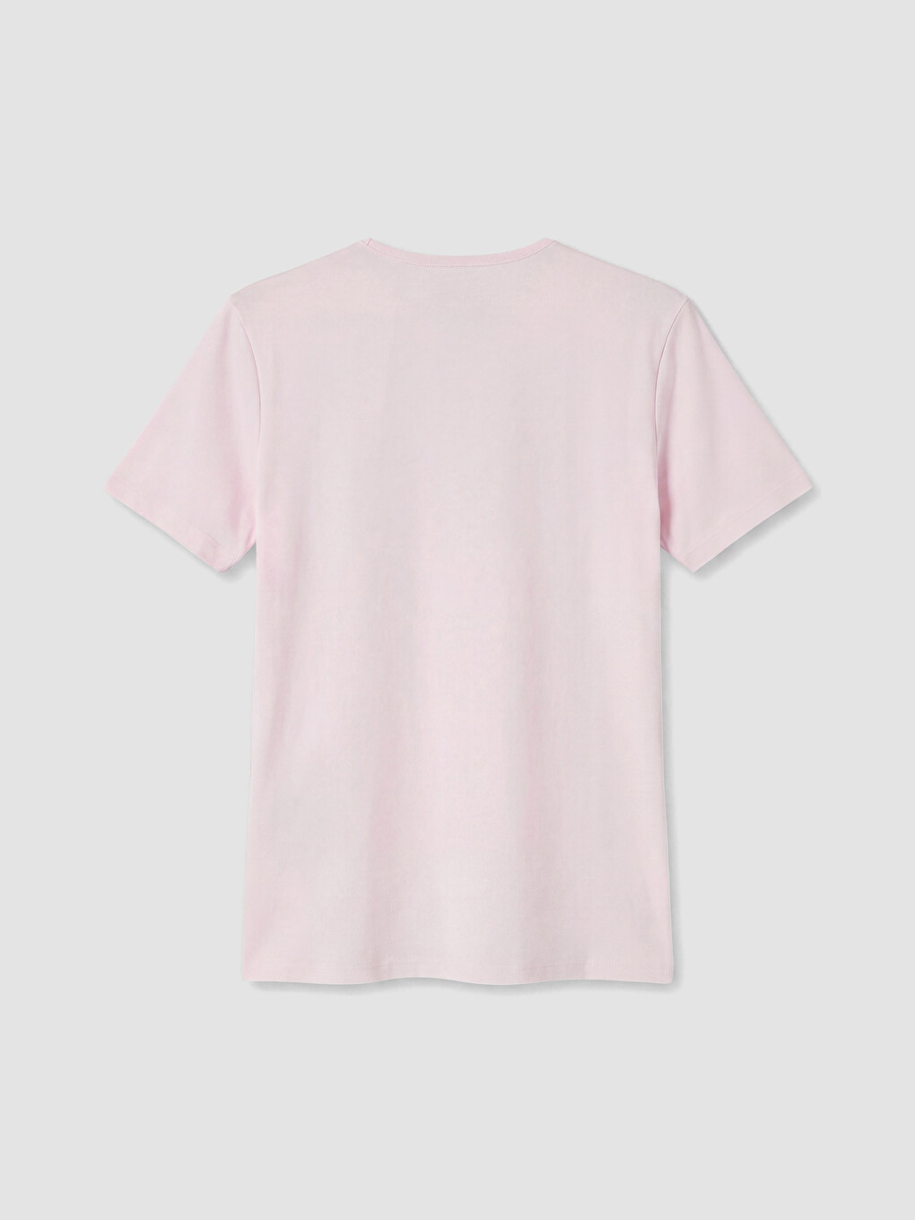 Pembe Bisiklet Yaka Kadın Tişört-2