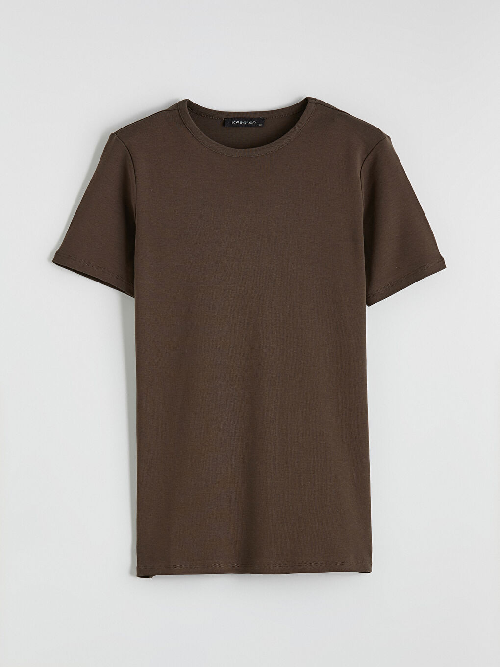 Kahverengi Bisiklet Yaka Kadın Tişört