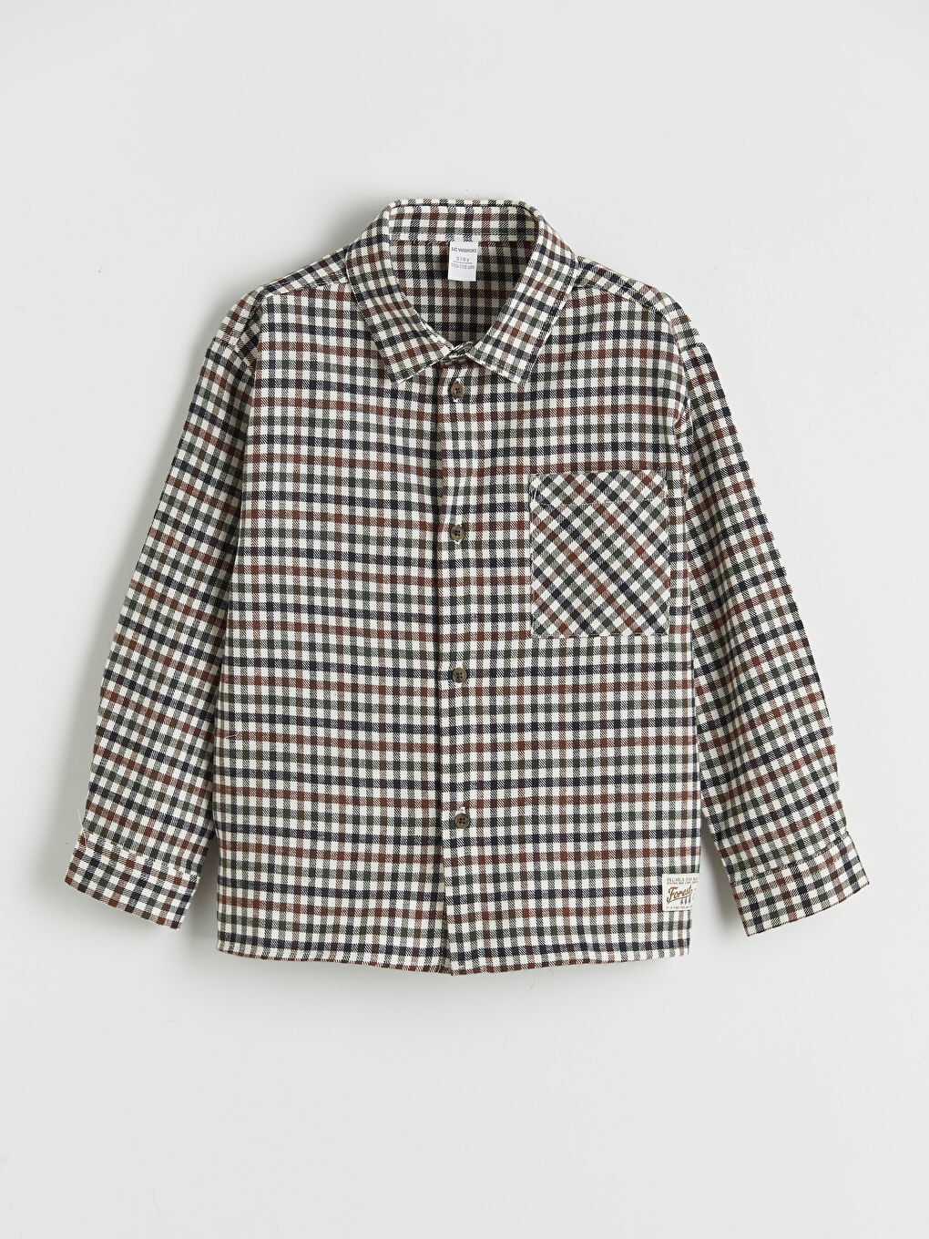 Ekru Ekose Erkek Çocuk Gömlek