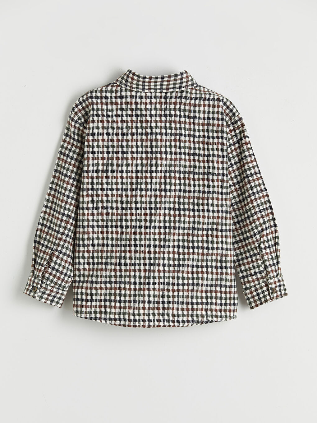 Ekru Ekose Erkek Çocuk Gömlek-1