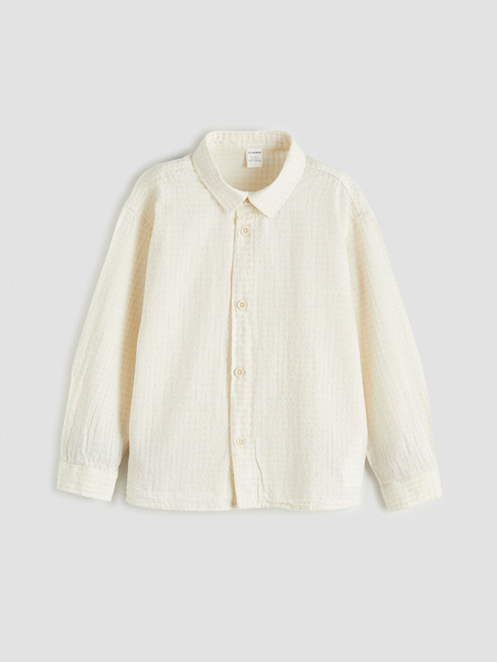 Bej Uzun Kollu Erkek Çocuk Gömlek