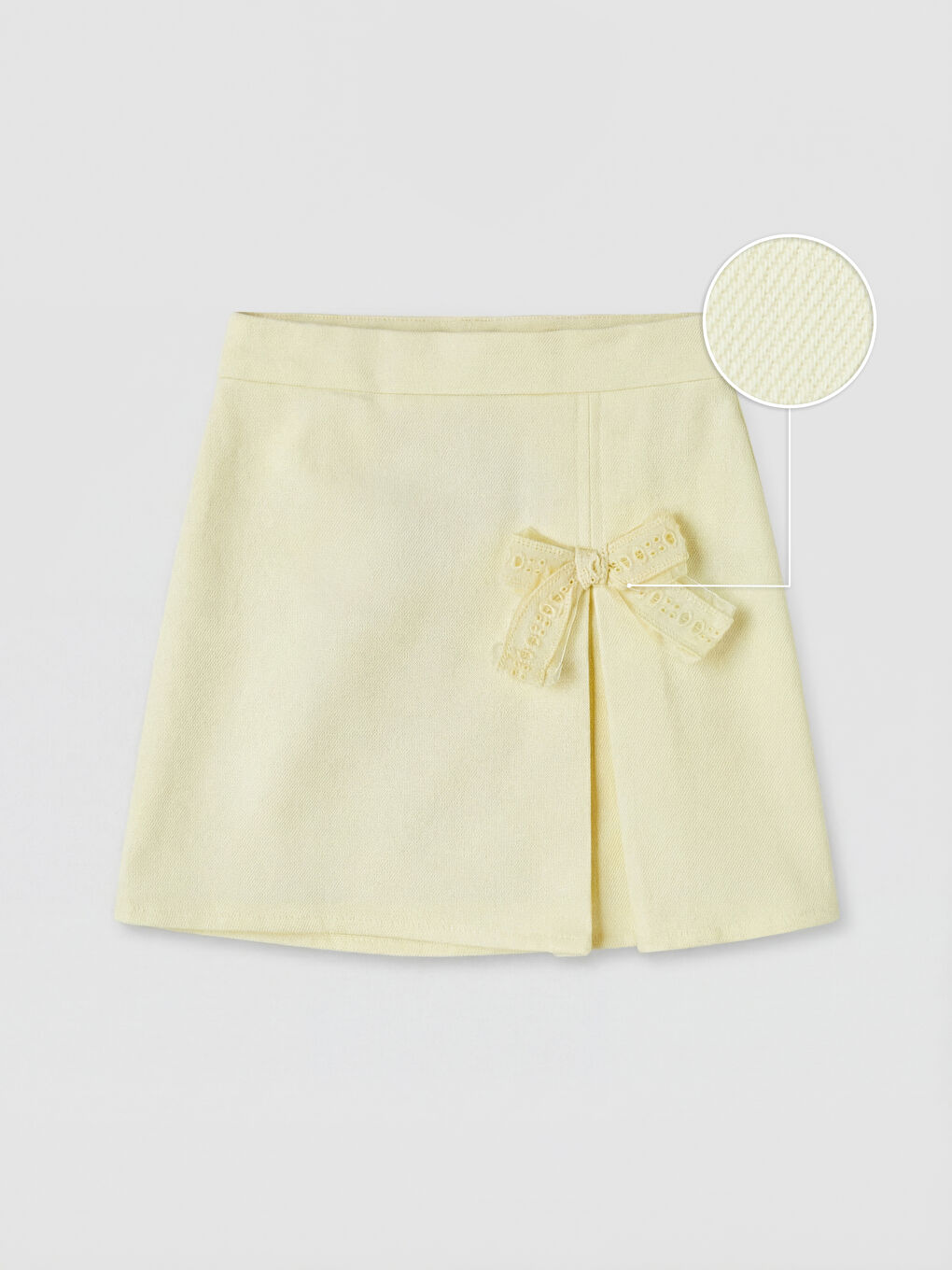 Sarı Fiyonk Detaylı Kız Çocuk A Kesim Etek