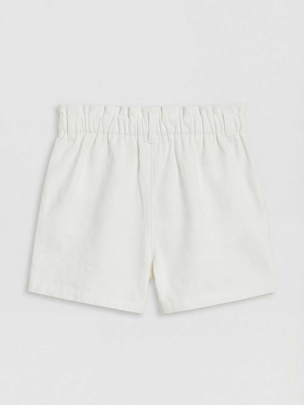Ekru Ayarlanabilir Lastikli Kız Çocuk Şort-1