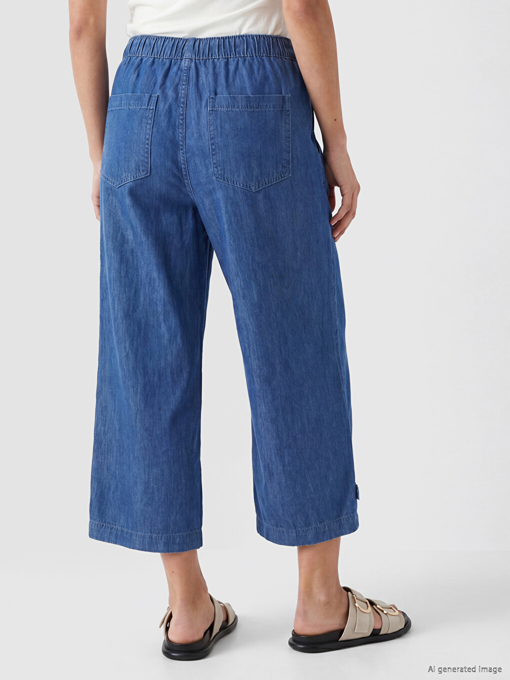 Ženski Denim Kapri Elastičnog Struka-3