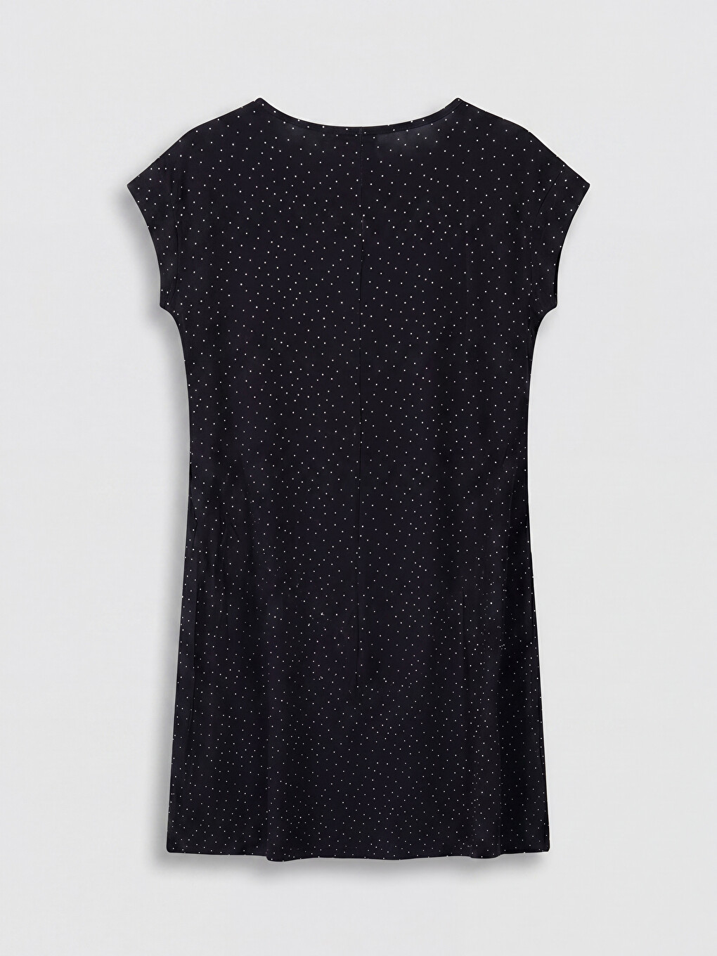 Crew Neck Polka Dot A Form Dress-5
