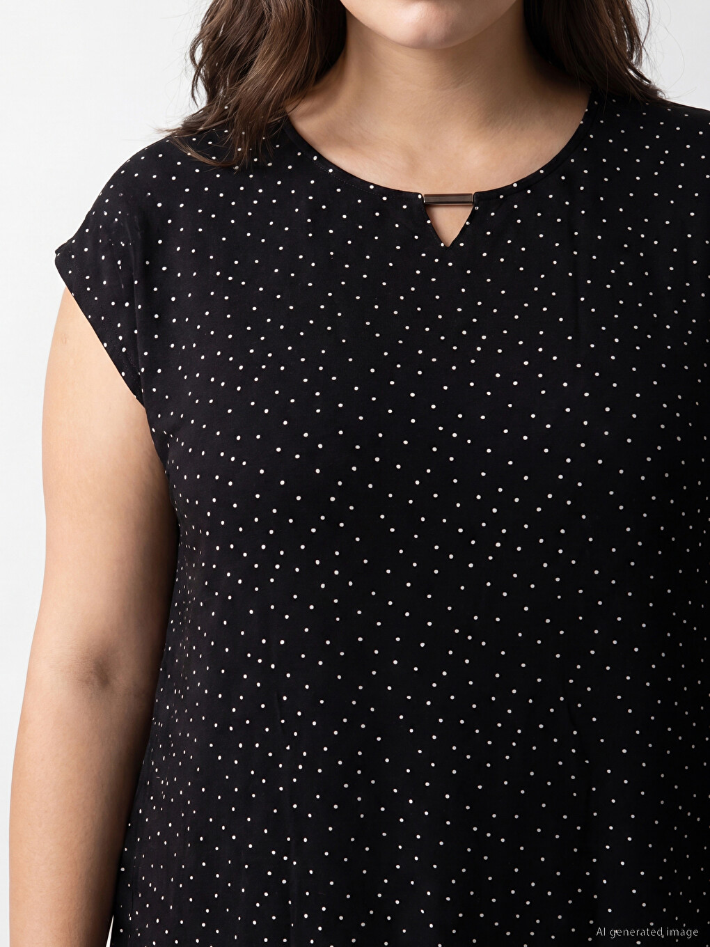 Crew Neck Polka Dot A Form Dress-2