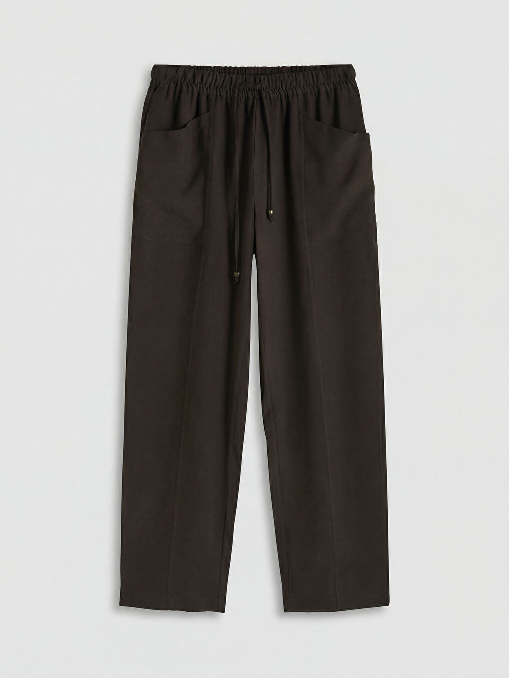 Kahverengi Beli Lastikli Kadın Pantolon