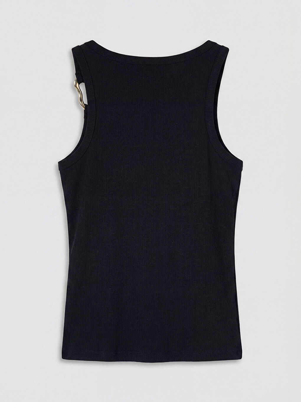 Siyah U Yaka Metal Aplikeli Kadın Atlet-1