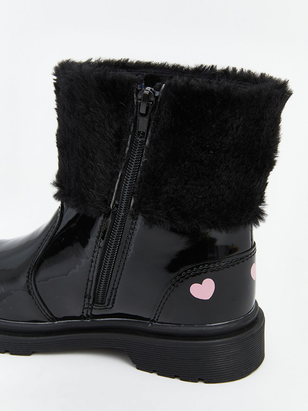 Siyah Hello Kitty Baskılı İçi Kürklü Kız Çocuk Bot-4