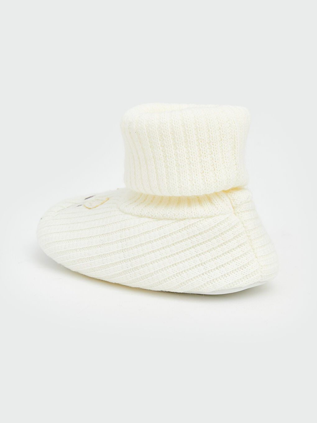 Bej Hayvan Nakışlı Kız Bebek Çoraplı Ev Ayakkabısı-4