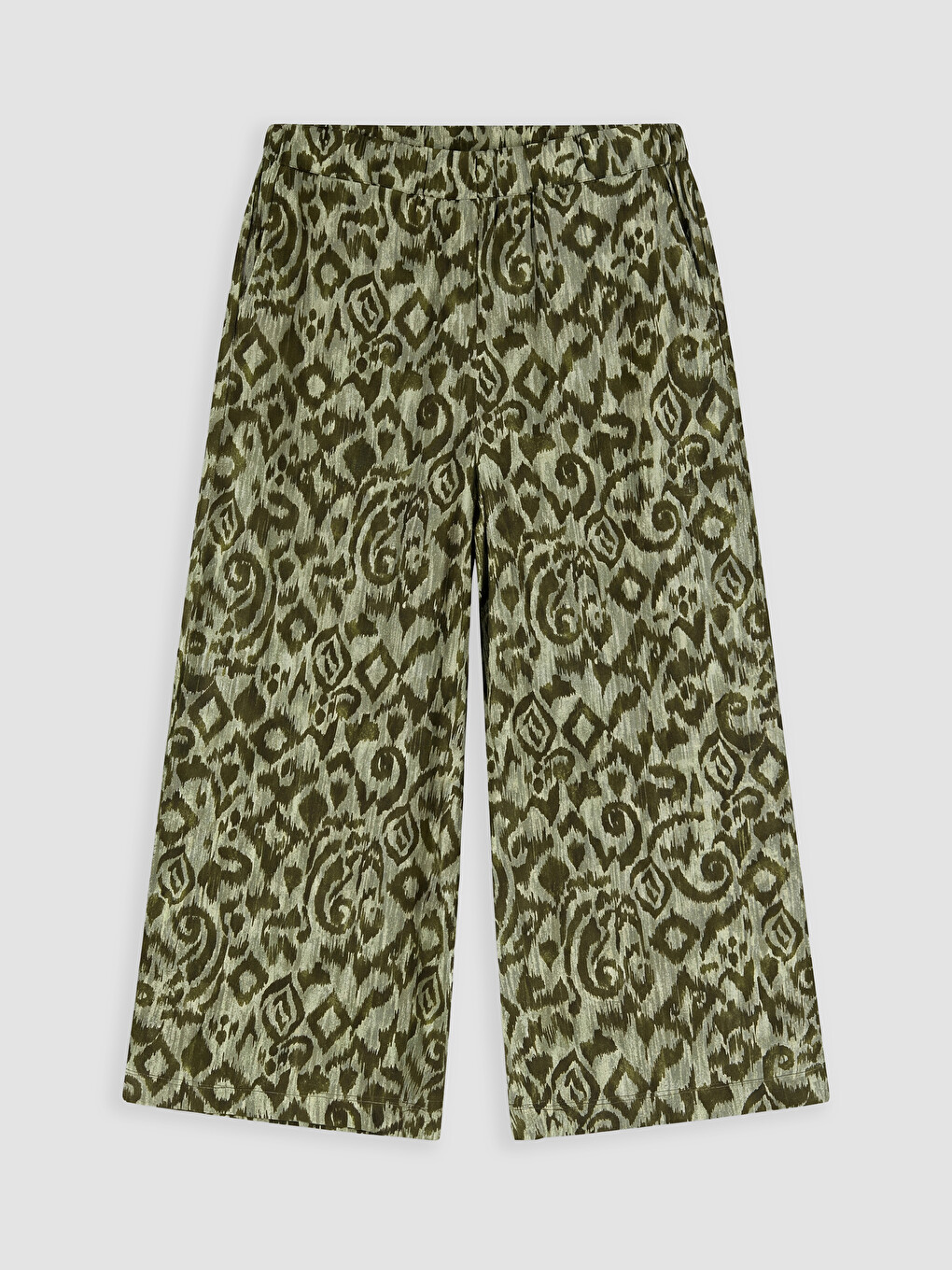 Elastische Taille Gemusterte Damen Caprihose-4