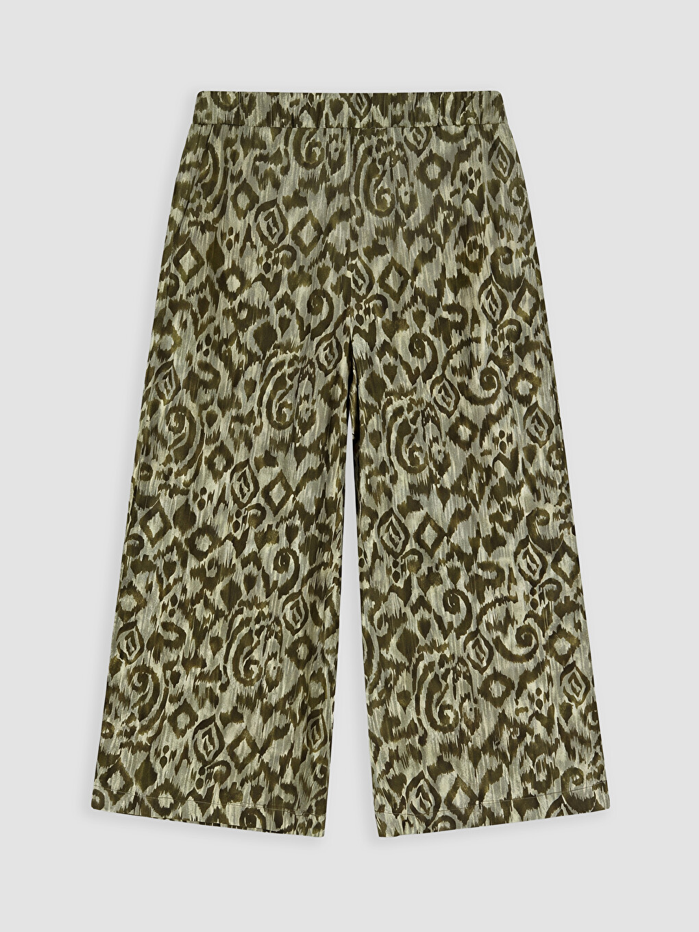 Elastische Taille Gemusterte Damen Caprihose-5
