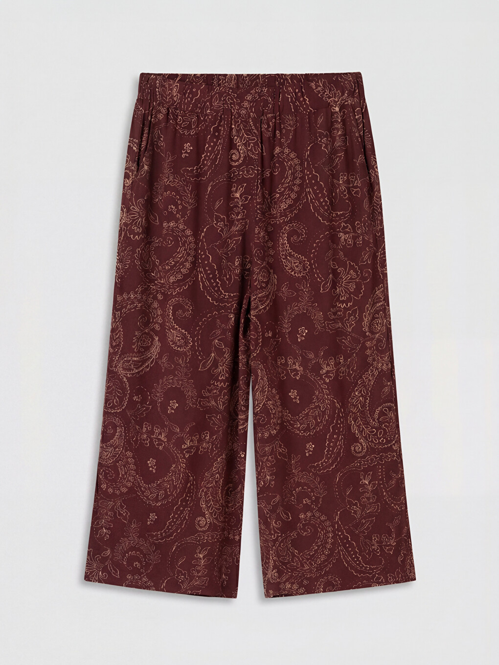 Elastische Taille Gemusterte Damen Caprihose-4